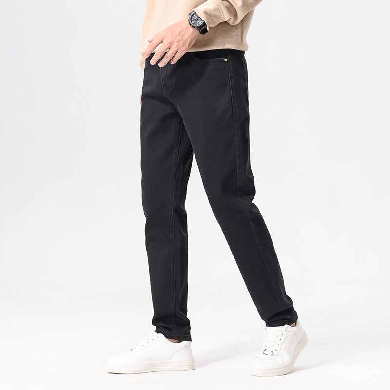 Men’s Premium Straight Leg Denim Pants – Stretch Cotton Jeans with Mid-Rise Fit, Durable Fabric &amp; Versatile Everyday Style