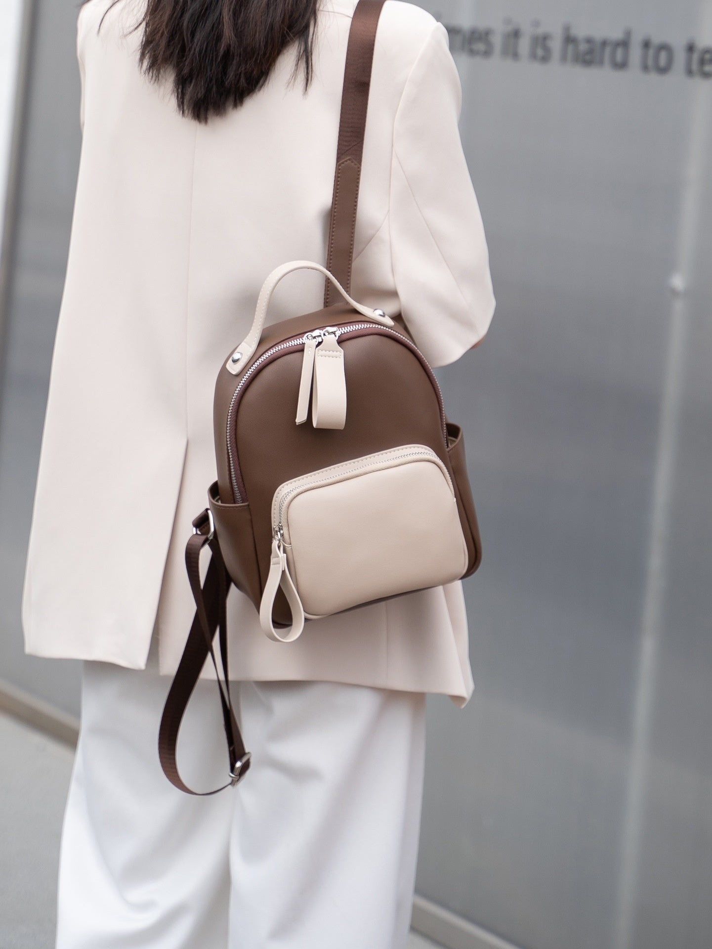 Genuine Leather Women&#39;s Backpack Commuter Lightweight Soft Cowhide