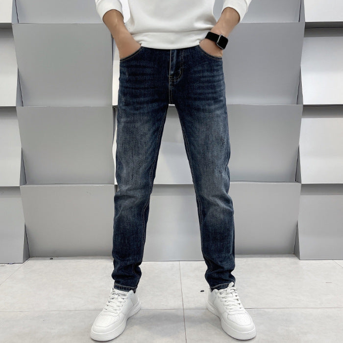 Men&#39;s  Slim  Straight Leg Elastic Jeans