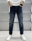 Men's  Slim  Straight Leg Elastic Jeans