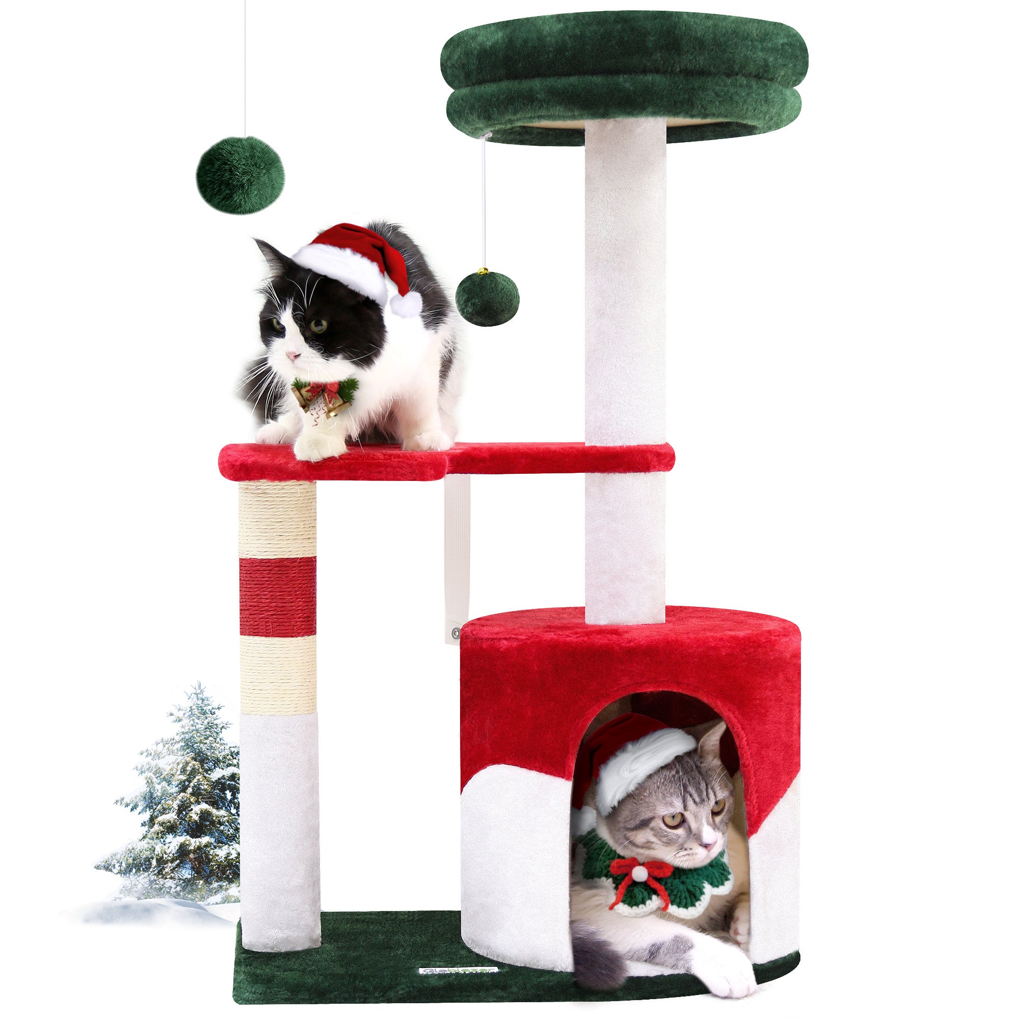 33 Inch Christmas Style Cat Climbing Frame  ( USA ONLY + 3 TO 5 DAYS SHIPPING)