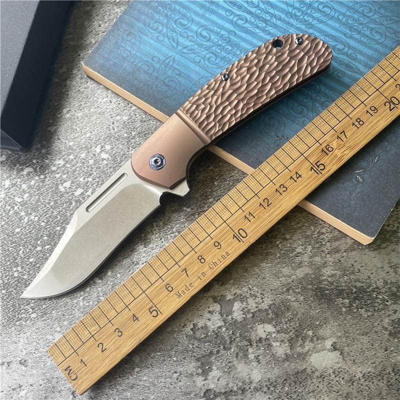 Alloy High Hardness Powder Steel Folding Knife Titanium (USA ONLY)