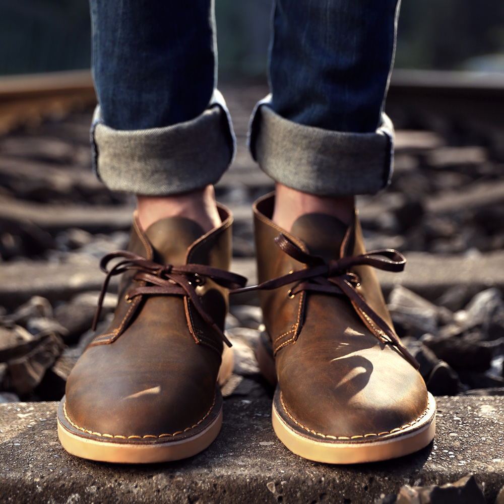 Men&#39;s  Low Top Cowhide genuine leather Martin Boots