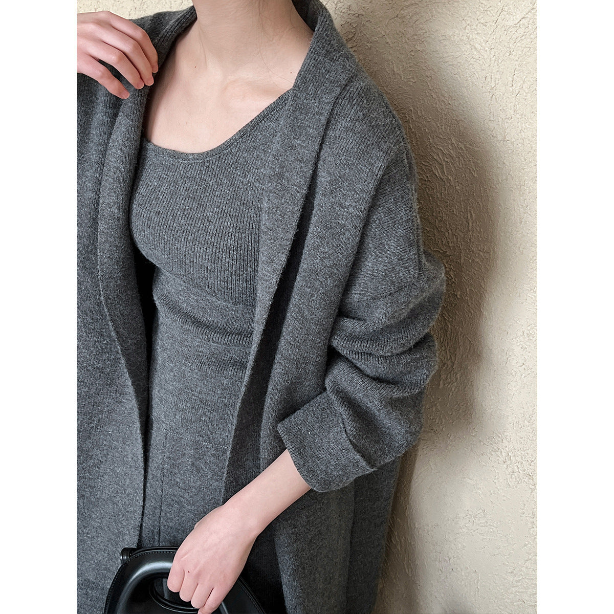 Cardigan Vest Three-piece Set WOMEN  ( Coat 1 pants 1 vest 1)