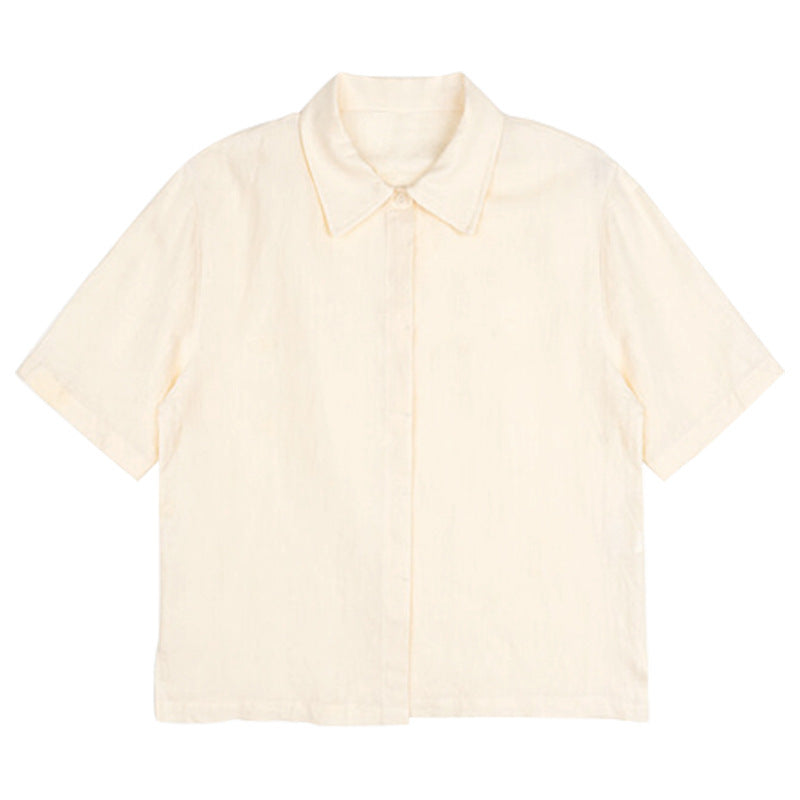 Women’s French Minority Texture Pure Linen Shirt