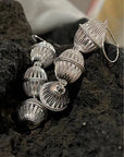 Long Metal Woven Lantern Hollow Stud Earrings