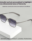 Pure Titanium Square Frame Double Beam Fashion Myopia Glasses For Men (3 to 7 DAYS SHIPPING)