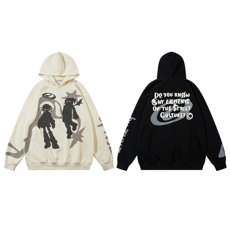 MEN’s Creative Cartoon Foam Printed Hoodie – Playful Streetwear with a Bold Edge