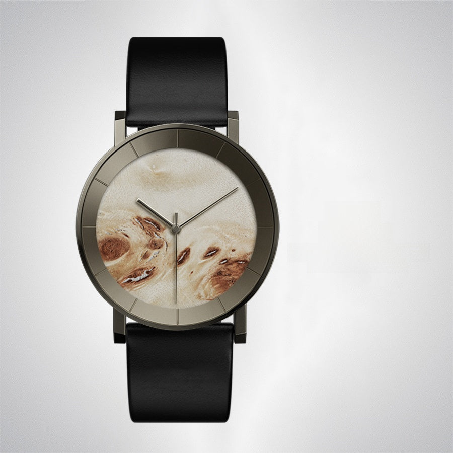 Wooden Watch Men – Natural Walnut Wood Quartz Analog Wristwatch with Leather Strap 3ATM Waterproof