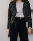 Women's leather short jacket