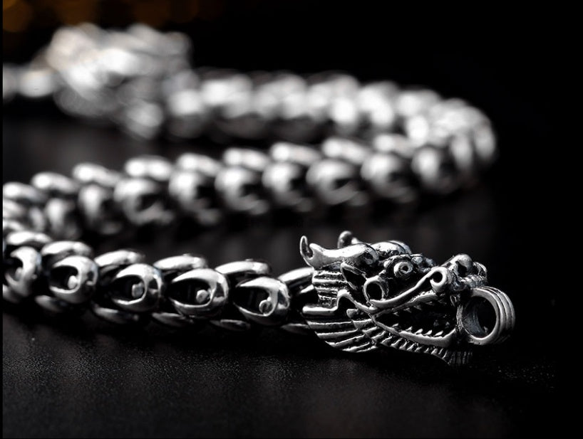 S925 silver bold domineering men&#39;s faucet bracelet