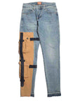 Men’s Tooling Distressed Jeans – Washed Blue Denim