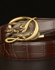 BeltCrocodile Buckle Men Belt Real Cowhide Automatic Buckle Casual