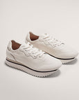 Women’s Sheepskin Leather Running Sneakers – Lace-Up Flat Low-Heel Trainers