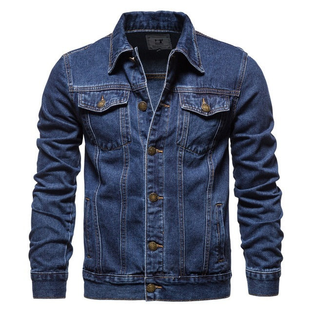 TOP QualitY Jacket Men Blue Lapel