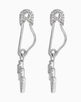 925 Sterling Silver Safety Pin Earrings Men's