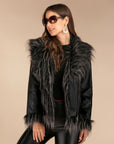 Imitation raccoon fur sheepskin leather jacket ( 3 to 7 days shipping)