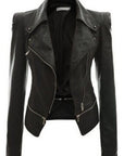 Motorcycle leather jacket jacket zipper two leather jacket