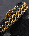 Titanium steel men's lion head gold-plated bracelet ( 3 to 7 Days shipping)