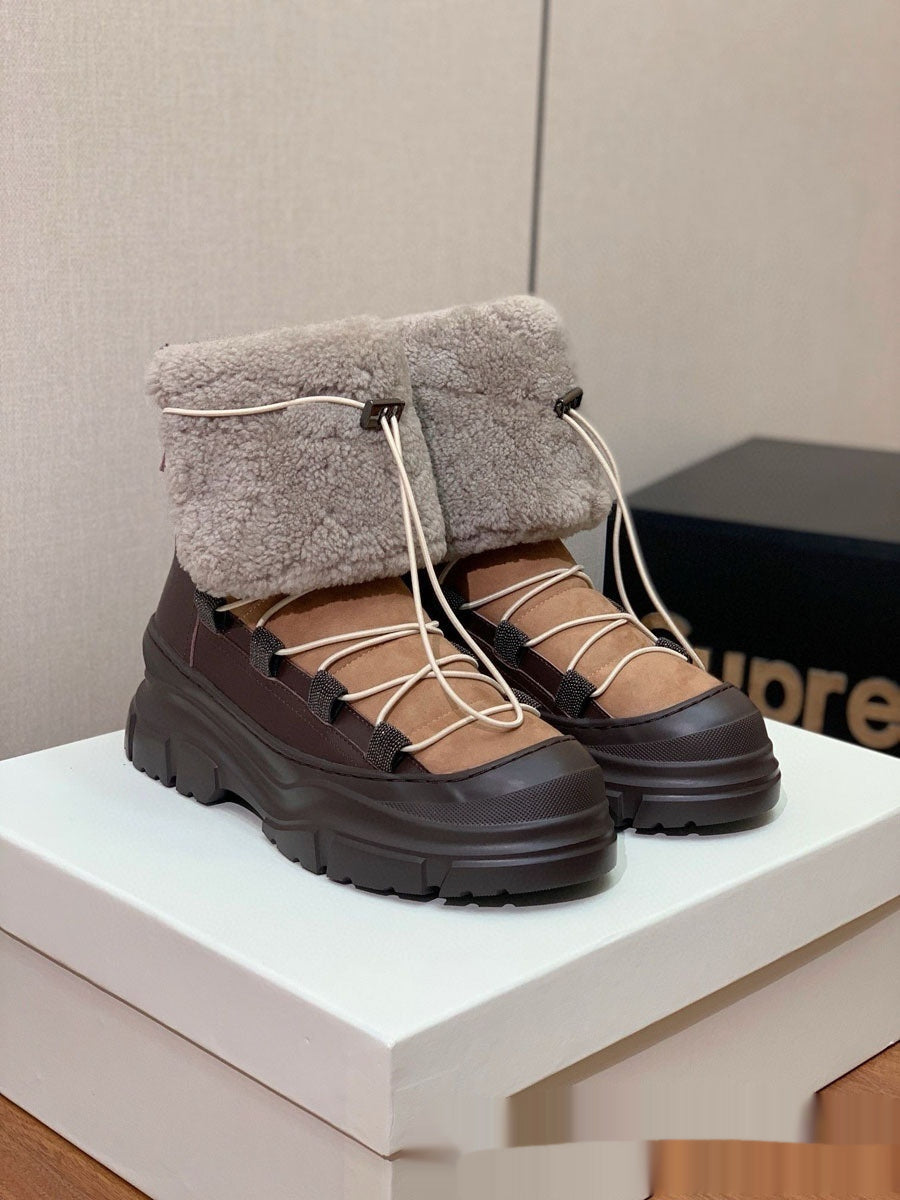 Winter Fur Ankle Boots For Women