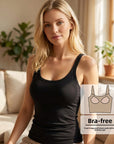 Women’s Backless Camisole Top with Built-In Chest Pad – Stretch Cotton Sling Tank with Support, Slim Fit & Breathable Fabric for Layering or Casual Wear