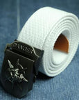 Men Canvas Skull Metal Belt