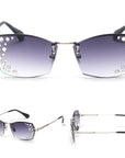 Frameless cut-edge sunglasses with mirror-set