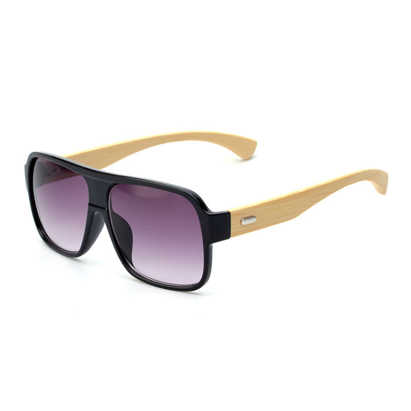 Wooden square sunglasses men