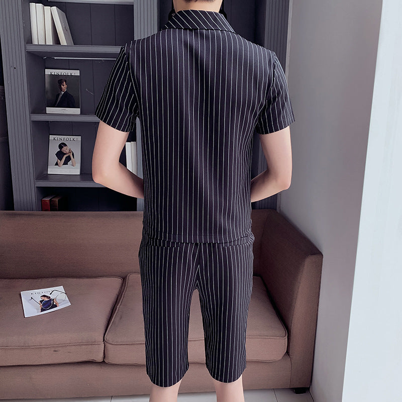 Men&#39;s short sleeve shorts suit two piece set