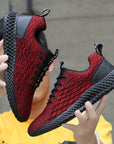 Mesh flying woven breathable shoes men