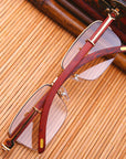 Crystal wood leg sunglasses (3 TO 7 DAYS SHIPPING)