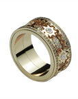 Gypsophila diamond gear rotating men and women ring