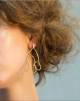 Human Body Sculpture  Earrings Pearl Gold Plated Earrings women