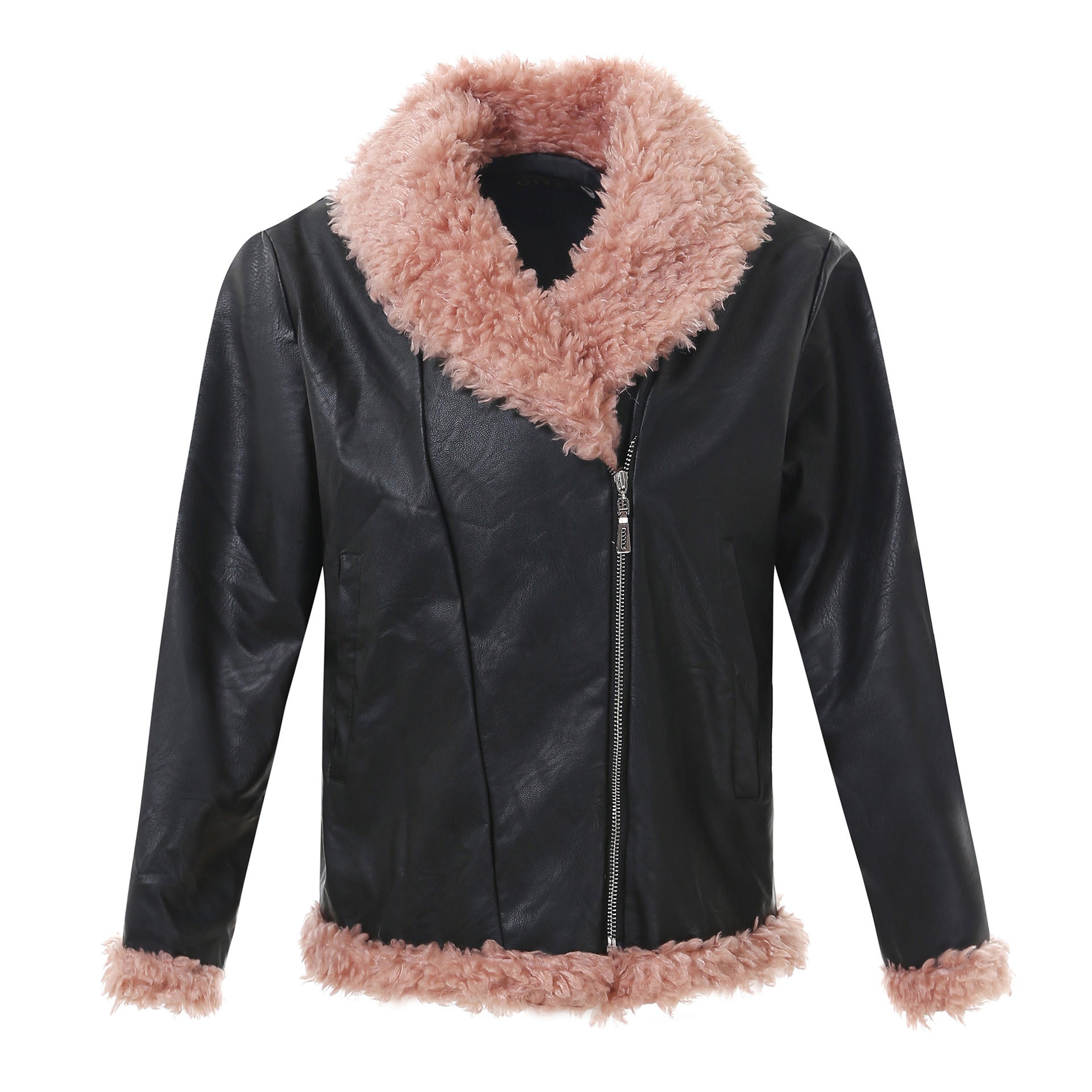 Imitation raccoon fur sheepskin leather jacket ( 3 to 7 days shipping)