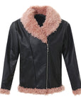 Imitation raccoon fur sheepskin leather jacket ( 3 to 7 days shipping)