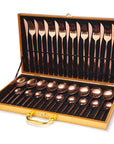 36-piece Stainless Steel Tableware Wooden Box Gift Box Set