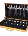 36-piece Stainless Steel Tableware Wooden Box Gift Box Set