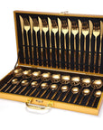 36-piece Stainless Steel Tableware Wooden Box Gift Box Set