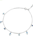 Silver Blue Eye Palm  Anklet