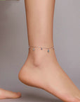 Silver Blue Eye Palm  Anklet