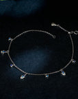 Silver Blue Eye Palm  Anklet