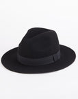 Men’s Wool Felt Jazz Hat – British Style Flat Brim Fedora