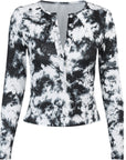 Women’s Tie-Dye Slim Button Cardigan – Gradient Street Style Long Sleeve Top