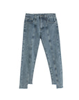 Men's Irregular Stitching Cropped Slim-Fit Jeans