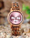 Bobobird Wooden Watch Three-Eye Multi-Function Simple Waterproof Ladies Watch