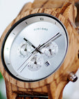 Bobobird Wooden Watch Three-Eye Multi-Function Simple Waterproof Ladies Watch