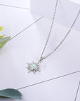 Natural Opal Sunflower Necklace