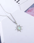 Natural Opal Sunflower Necklace