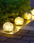 Cracked Glass Ball LED Solar Light Solar Power Garden Light Outdoor Waterproof Ground Lamp Buried Light for Path Yard Lawn