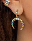 Golden Color Crescent Earrings